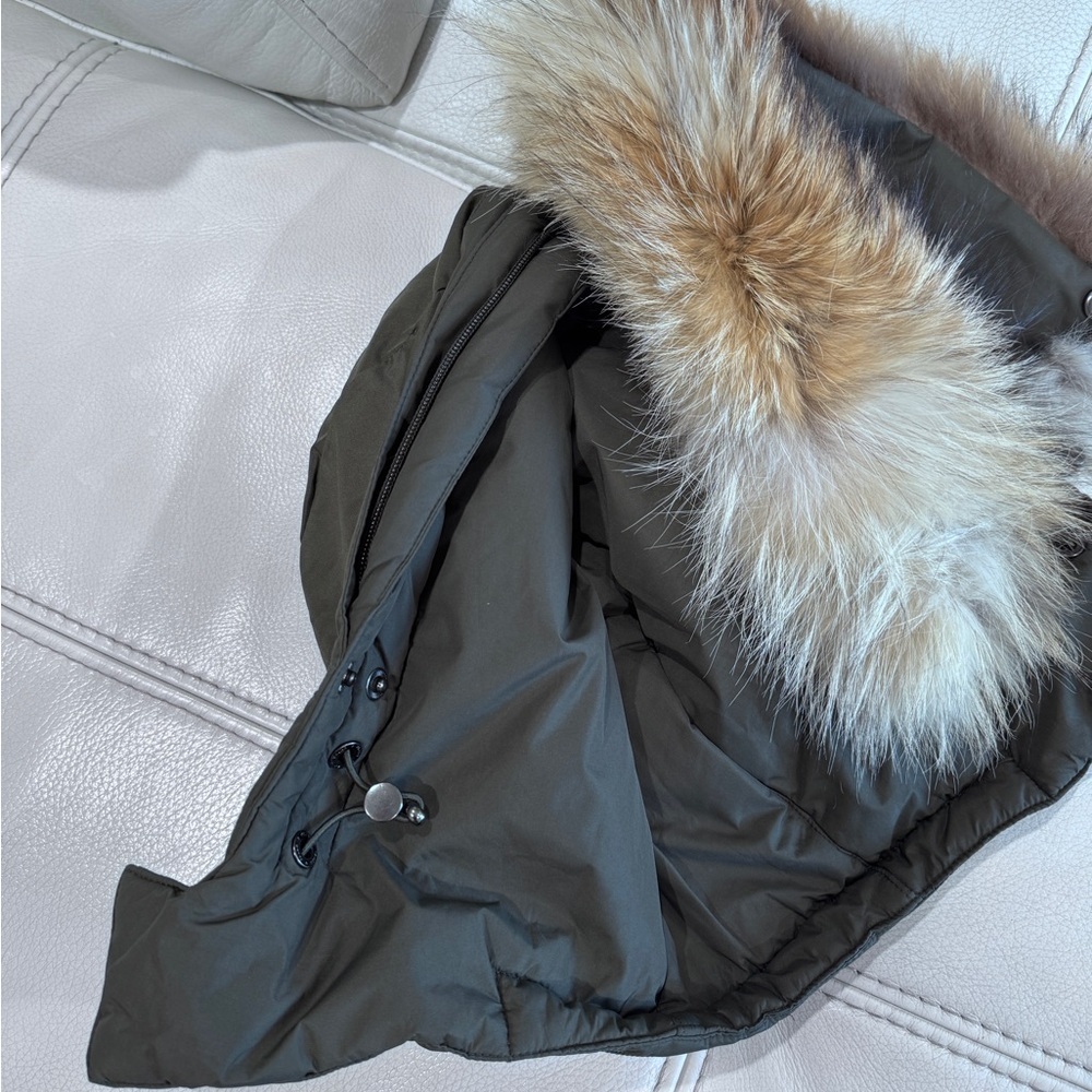 PAJAR Canada Womens Khaki Mid Length Coat With Real Fur In XS - Picture 16 of 17